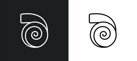 Poster - nautilus outline icon in white and black colors. nautilus flat vector icon from music collection for