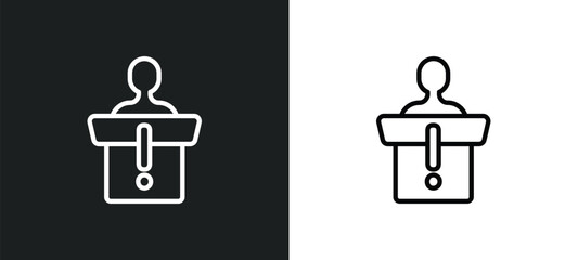 Poster - information desk outline icon in white and black colors. information desk flat vector icon from museum collection for web, mobile apps and ui.