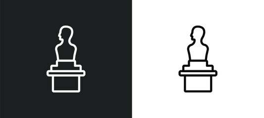 Poster - bust outline icon in white and black colors. bust flat vector icon from museum collection for web, mobile apps and ui.
