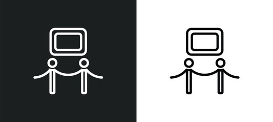 Poster - exhibit outline icon in white and black colors. exhibit flat vector icon from museum collection for web, mobile apps and ui.