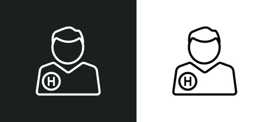 Poster - patient outline icon in white and black colors. patient flat vector icon from medical collection for web, mobile apps and ui.