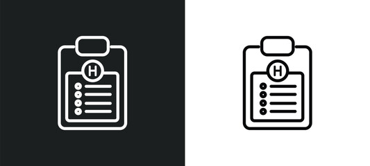 Poster - notepad outline icon in white and black colors. notepad flat vector icon from medical collection for web, mobile apps and ui.