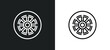 cart wheel outline icon in white and black colors. cart wheel flat vector icon from mechanicons collection for web, mobile apps and ui.