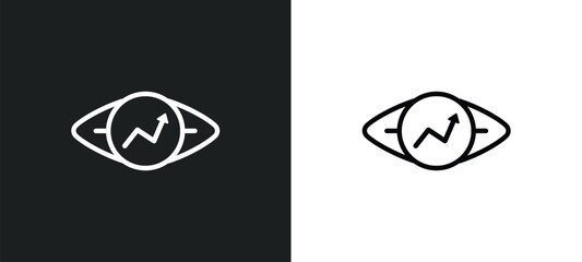 Poster - business eye outline icon in white and black colors. business eye flat vector icon from marketing collection for web, mobile apps and ui.