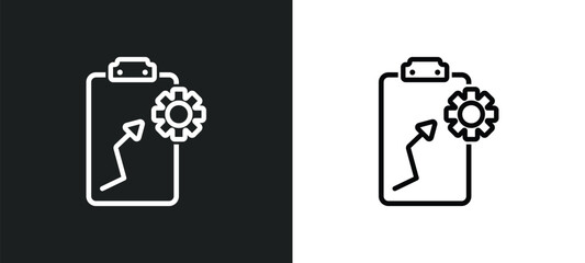 Poster - execution outline icon in white and black colors. execution flat vector icon from marketing collection for web, mobile apps and ui.