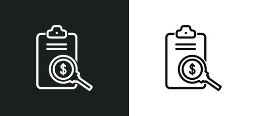 Poster - analyze outline icon in white and black colors. analyze flat vector icon from marketing collection for web, mobile apps and ui.