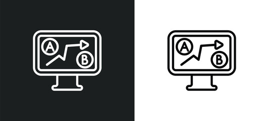 Poster - testing outline icon in white and black colors. testing flat vector icon from marketing collection for web, mobile apps and ui.