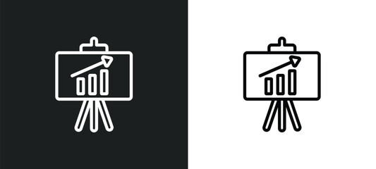 Poster - diagrams outline icon in white and black colors. diagrams flat vector icon from marketing collection for web, mobile apps and ui.