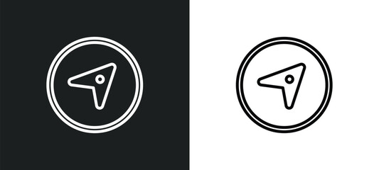 Poster - navigate outline icon in white and black colors. navigate flat vector icon from maps and flags colle
