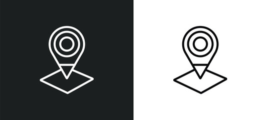 Poster - locator outline icon in white and black colors. locator flat vector icon from maps and flags collection for web, mobile apps and ui.