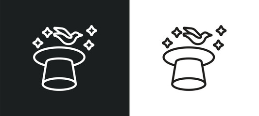 Poster - pigeon outline icon in white and black colors. pigeon flat vector icon from magic collection for web, mobile apps and ui.