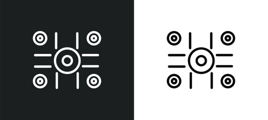 Poster - edges outline icon in white and black colors. edges flat vector icon from logo collection for web, mobile apps and ui.