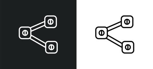 Poster - share outline icon in white and black colors. share flat vector icon from logo collection for web, mobile apps and ui.