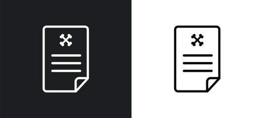 Poster - crime letter outline icon in white and black colors. crime letter flat vector icon from law and just