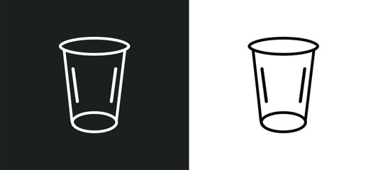 Poster - glass outline icon in white and black colors. glass flat vector icon from kitchen collection for web, mobile apps and ui.