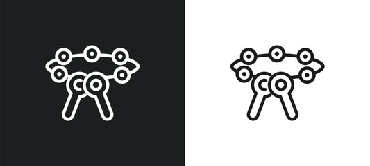 Poster - keys outline icon in white and black colors. keys flat vector icon from kid and baby collection for 