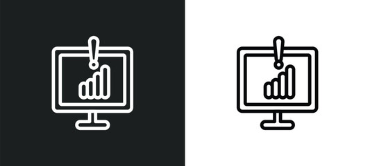 Poster - connection error outline icon in white and black colors. connection error flat vector icon from networking collection for web, mobile apps and ui.