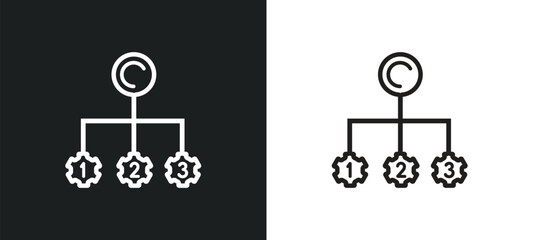 Poster - interconnected outline icon in white and black colors. interconnected flat vector icon from infographics collection for web, mobile apps and ui.