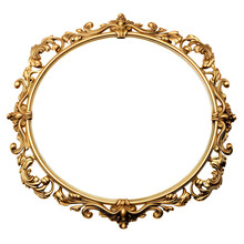 Artistic Gold Frame With Curved Shapes. A Vintage Treasure From The Past 1