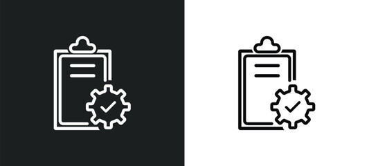 Poster - task outline icon in white and black colors. task flat vector icon from industry collection for web, mobile apps and ui.