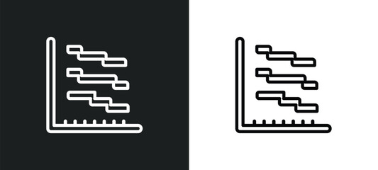 Wall Mural - gantt outline icon in white and black colors. gantt flat vector icon from industry collection for web, mobile apps and ui.
