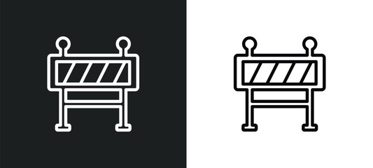 Poster - barrier outline icon in white and black colors. barrier flat vector icon from industry collection for web, mobile apps and ui.