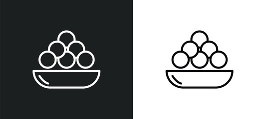 Poster - indian sweets outline icon in white and black colors. indian sweets flat vector icon from india coll