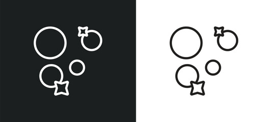 Poster - bubbles outline icon in white and black colors. bubbles flat vector icon from hygiene collection for web, mobile apps and ui.
