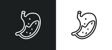 Stoh With Liquids Outline Icon In White And Black Colors. Stoh With Liquids Flat Vector Icon From Human Body Parts Collection For Web, Mobile Apps And Ui.
