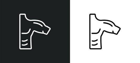 Poster - men shoulder outline icon in white and black colors. men shoulder flat vector icon from human body parts collection for web, mobile apps and ui.