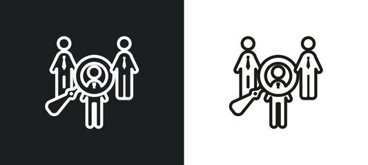 Wall Mural - selection outline icon in white and black colors. selection flat vector icon from human resources collection for web, mobile apps and ui.