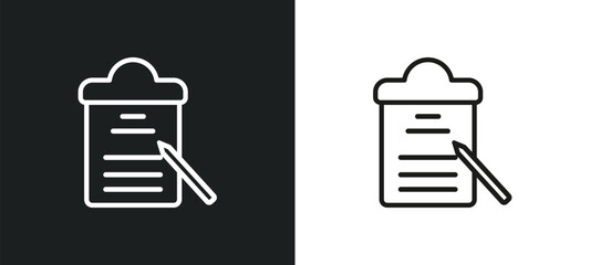 Poster - application outline icon in white and black colors. application flat vector icon from human resources collection for web, mobile apps and ui.