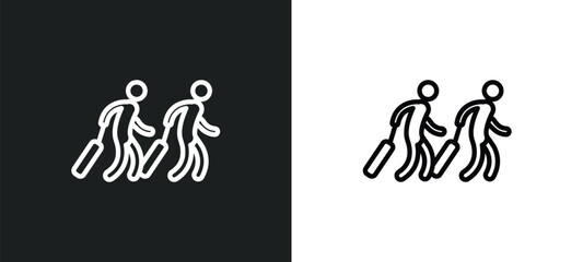 Poster - people outline icon in white and black colors. people flat vector icon from accommodation collection for web, mobile apps and ui.