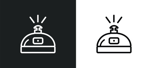 Poster - reception bell outline icon in white and black colors. reception bell flat vector icon from hotel collection for web, mobile apps and ui.