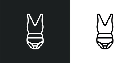 Wall Mural - swimming suit outline icon in white and black colors. swimming suit flat vector icon from holidays collection for web, mobile apps and ui.