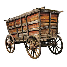 Rustic Farm Wagon. Transparent Background