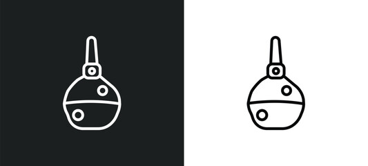Poster - enema outline icon in white and black colors. enema flat vector icon from health and medical collection for web, mobile apps and ui.