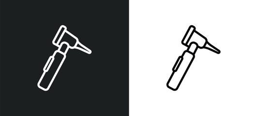 Wall Mural - otoscope outline icon in white and black colors. otoscope flat vector icon from health and medical collection for web, mobile apps and ui.