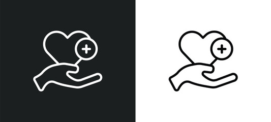 Poster - health care outline icon in white and black colors. health care flat vector icon from health and medical collection for web, mobile apps and ui.