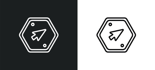 Wall Mural - mouse pointer outline icon in white and black colors. mouse pointer flat vector icon from hardware collection for web, mobile apps and ui.