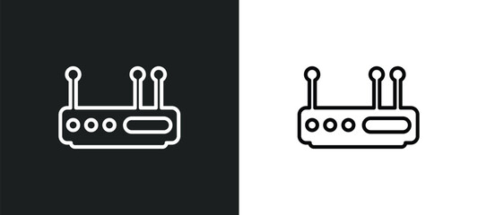 Poster - hardware hotspot outline icon in white and black colors. hardware hotspot flat vector icon from hardware collection for web, mobile apps and ui.