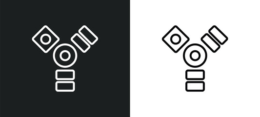 Poster - firewire outline icon in white and black colors. firewire flat vector icon from hardware collection 