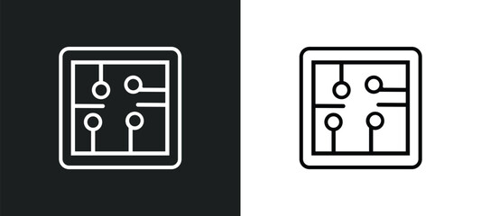 Poster - circuits outline icon in white and black colors. circuits flat vector icon from hardware collection 