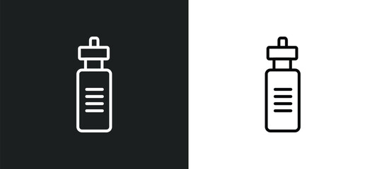 Poster - flask bottle outline icon in white and black colors. flask bottle flat vector icon from halloween co