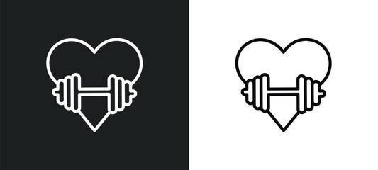 Poster - fitness outline icon in white and black colors. fitness flat vector icon from gymandfitness collection for web, mobile apps and ui.