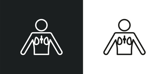 Wall Mural - anatomy outline icon in white and black colors. anatomy flat vector icon from gym and fitness collection for web, mobile apps and ui.