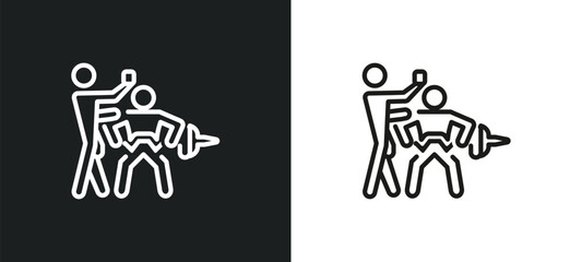 Wall Mural - trainers outline icon in white and black colors. trainers flat vector icon from gym and fitness collection for web, mobile apps and ui.