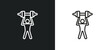 © Digital Bazaar - dumbbells exercise outline icon in white and black colors. dumbbells exercise flat vector icon from gym and fitness collection for web, mobile apps and ui.