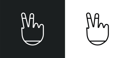 Wall Mural - hand gesture outline icon in white and black colors. hand gesture flat vector icon from gestures col