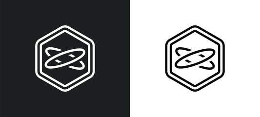 Poster - ellipse outline icon in white and black colors. ellipse flat vector icon from geometry collection for web, mobile apps and ui.